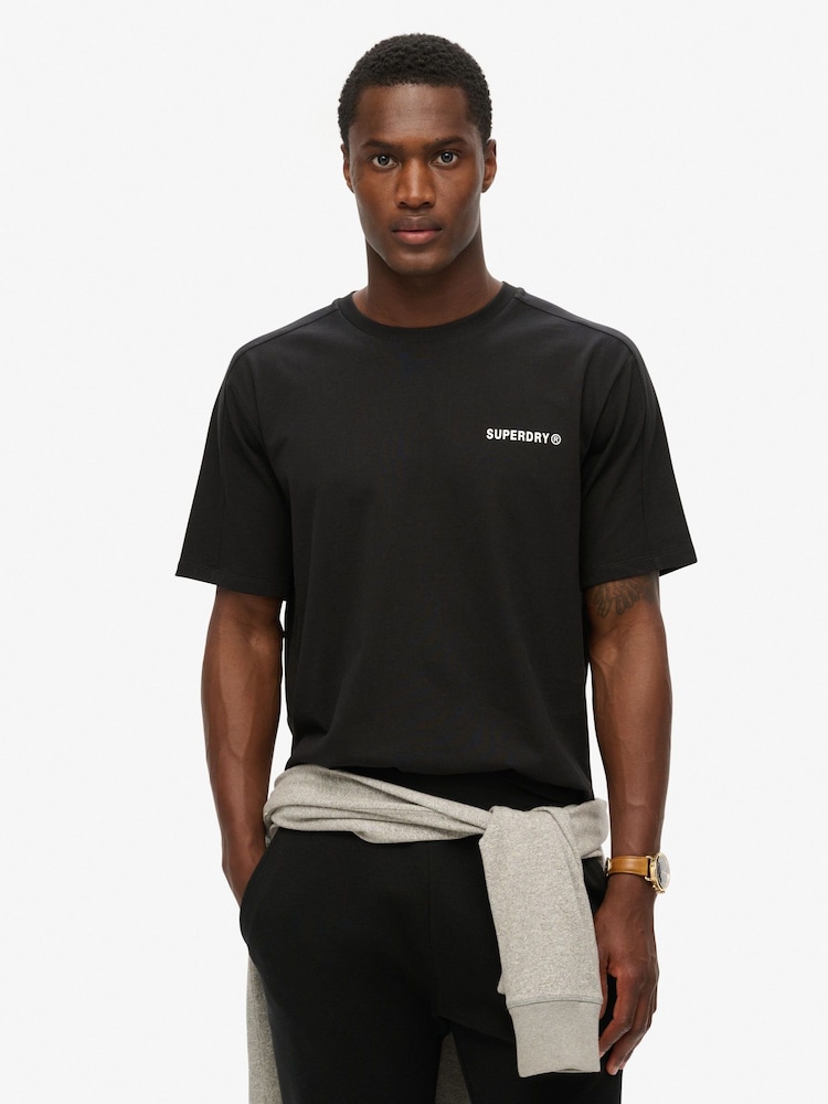 Superdry Black Tech Relaxed T-Shirt - Image 1 of 5
