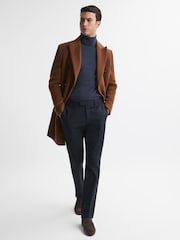 Reiss Eclipse Blue Caine Slim Fit Merino Wool Roll Neck Jumper - Image 3 of 5