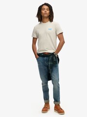 Superdry Lightning Grey Blue Vintage Embroidered 100% Cotton T-Shirt - Image 2 of 5