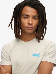 Superdry Lightning Grey Blue Vintage Embroidered 100% Cotton T-Shirt - Image 3 of 5