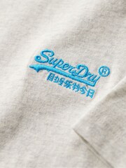 Superdry Lightning Grey Blue Vintage Embroidered 100% Cotton T-Shirt - Image 5 of 5