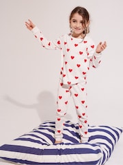 Petit Bateau White Heart 100% Cotton Pyjamas - Image 1 of 7
