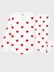 Petit Bateau White Heart 100% Cotton Pyjamas - Image 3 of 7