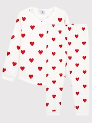 Petit Bateau White Heart 100% Cotton Pyjamas - Image 5 of 7