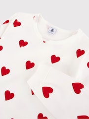 Petit Bateau White Heart 100% Cotton Pyjamas - Image 7 of 7