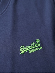 Superdry Navy Lime Essential Logo Embroidery T-Shirt - Image 5 of 5