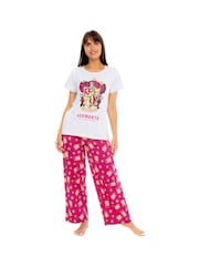 Character White/Pink Harry Potter Short Sleeve 100% Cotton Pyjamas - Image 1 of 2