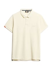 Superdry Destroy Chalk White Vint Destroy 100% Cotton Polo Shirt - Image 3 of 4