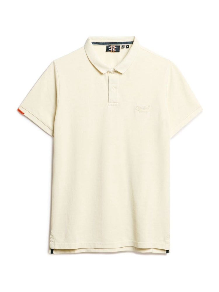 Distruge Chalk White - Tricou polo din Superdry Vint Destroy 100% Tricouri - Image 3 of 4