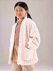Creme - Strickjacke mit Zopfmuster (3-16 J.) - Bild 1 von 7