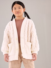 Creme - Strickjacke mit Zopfmuster (3-16 J.) - Bild 3 von 7