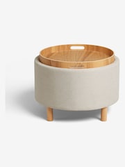 Contemporary Tweed Natural Ashton Storage Stool - Image 4 of 7