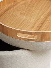 Contemporary Tweed Natural Ashton Storage Stool - Image 5 of 7