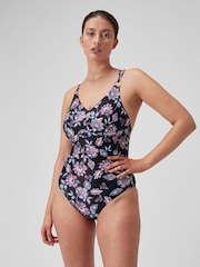 Speedo Black Printed Womens Shaping Strappy 1 Piece Swimsuit - Image 2 of 9