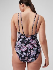 Speedo Black Printed Womens Shaping Strappy 1 Piece Swimsuit - Image 3 of 9