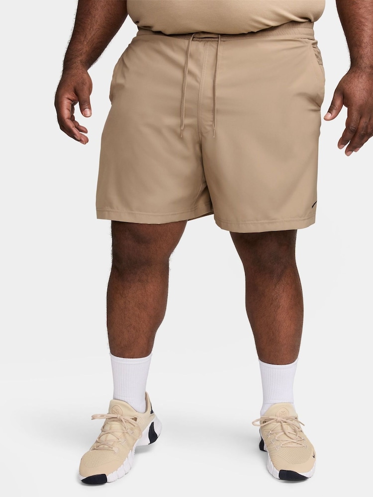 Nike Khaki/Green Dri-FIT Form 7 inch Unlined Training Shorts - Image 1 of 7