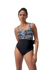 Speedo Black Shaping Womens ContourEclipse Printed Swimsuit - Image 1 of 7