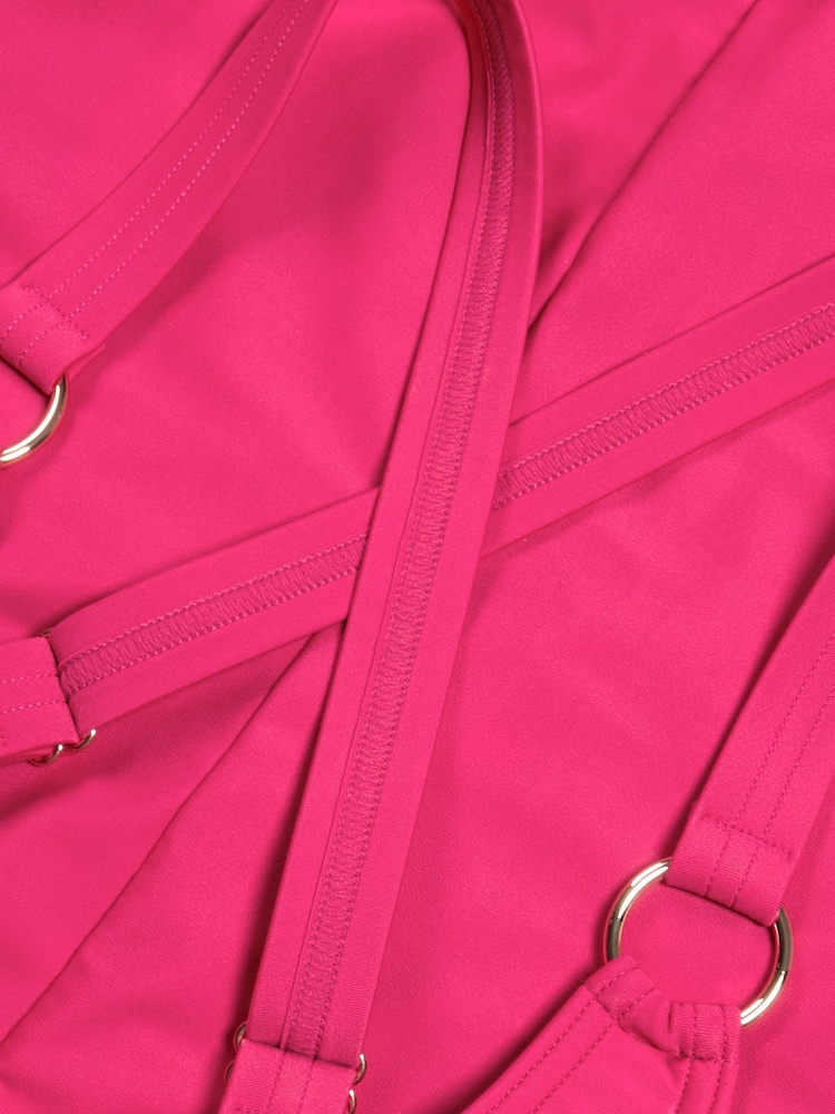 Speedo Pink Womens Shaping V-Neck 1 Piece Swimsuit - Image 7 of 7