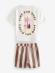 Purple 100% Cotton T-Shirt And Shorts Set (3mths-7yrs) - Image 6 of 7