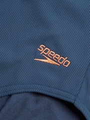 Speedo Blue Womens Textured Deep U-Back Swimsuit - Image 8 of 9