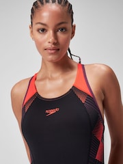 Speedo Black Placement Laneback Womens Swimsuit - Image 4 of 7