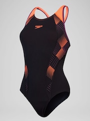 Speedo Black Placement Laneback Womens Swimsuit - Image 5 of 7