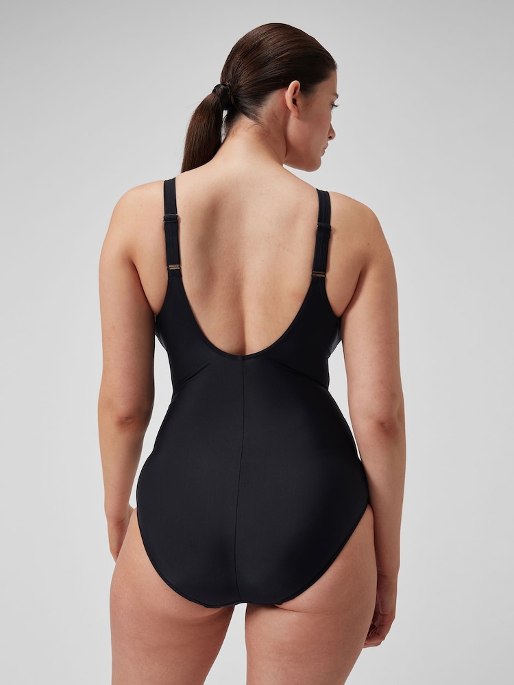 Speedo Black Shaping Womens Cross Knot 1 Piece Swimsuit - Image 2 of 8