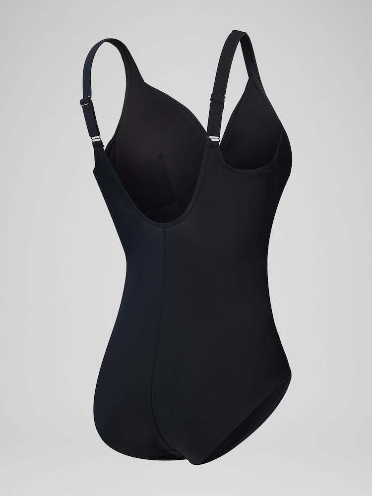 Speedo Black Shaping Womens Cross Knot 1 Piece Swimsuit - Image 6 of 6
