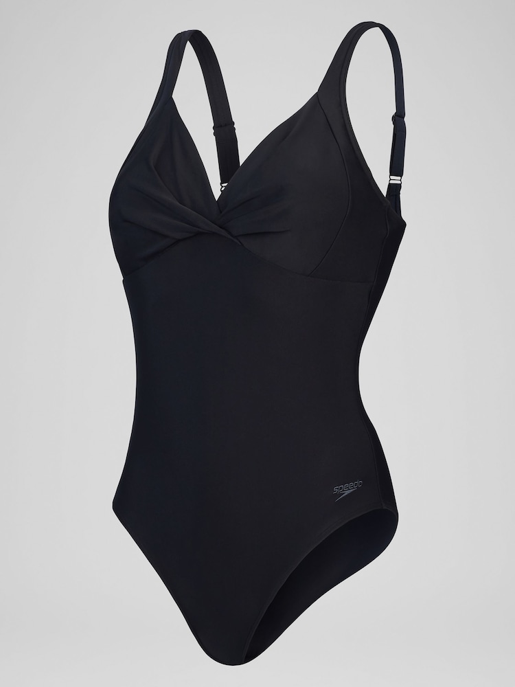 Speedo Black Shaping Womens Cross Knot 1 Piece Swimsuit - Image 8 of 8