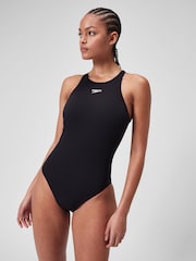 Speedo Black End+ V Back Longer Body Womens Swimsuit - Image 1 of 6