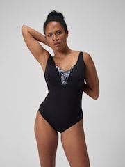 Speedo Black Printed Womens Shaping Opus Gem DD+ 1 Piece Swimsuit - Image 1 of 8