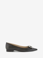 Boden Black Jewelled Buckle Flats Shoes - Image 1 of 3