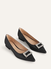 Boden Black Jewelled Buckle Flats Shoes - Image 2 of 3