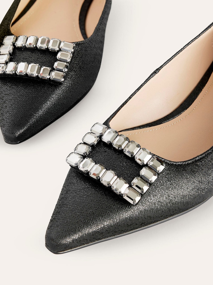 Boden Black Jewelled Buckle Flats Shoes - Image 3 of 3