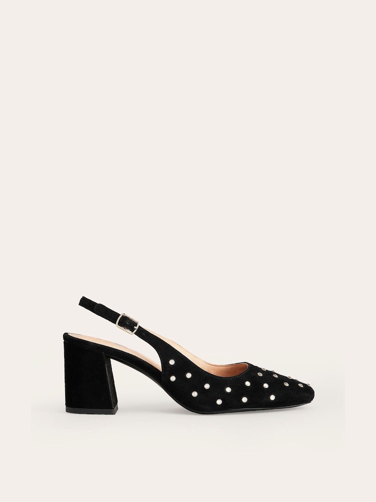 Boden Black Slingback Mid-Heel Pumps - Image 1 of 5