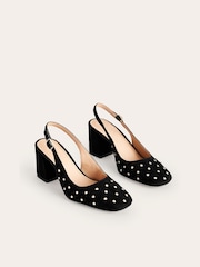 Boden Black Slingback Mid-Heel Pumps - Image 2 of 5
