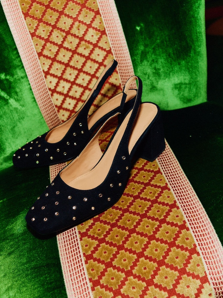 Boden Black Slingback Mid-Heel Pumps - Image 5 of 5