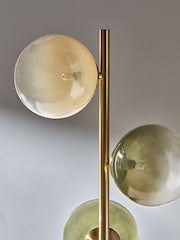 MADE.COM Brass/Green Ombre Globe Floor Lamp - Image 3 of 5