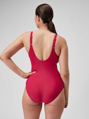 Speedo Damen 1-teiliger, figurformender Badeanzug mit Knotendetail - Bild 2 von 7