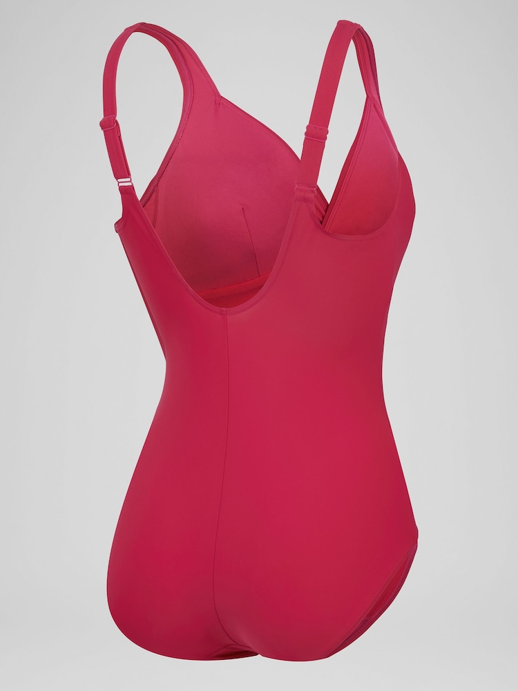 Speedo Damen 1-teiliger, figurformender Badeanzug mit Knotendetail - Bild 7 von 7