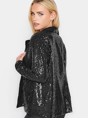 PixieGirl Petite Black Sequin Blazer - Image 2 of 4