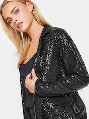 PixieGirl Petite Black Sequin Blazer - Image 4 of 4
