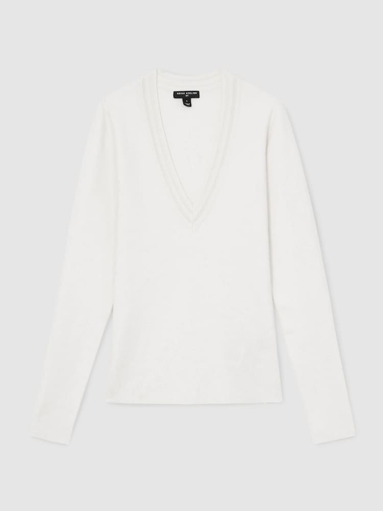 Atelier Silk-Blend Knit V-Neck Jumper - Image 2 of 6 Atelier Silk-Blend Knit V-Neck Jumper - Image 2 of 6