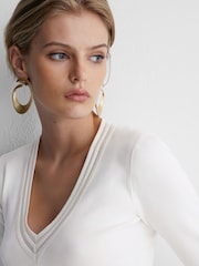 Atelier Silk-Blend Knit V-Neck Jumper - Image 4 of 6
