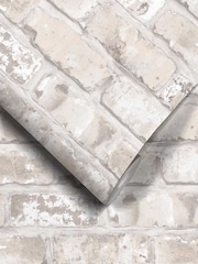 Woodchip & Magnolia Natural Edgworth Brick Wallpaper - Image 2 of 4