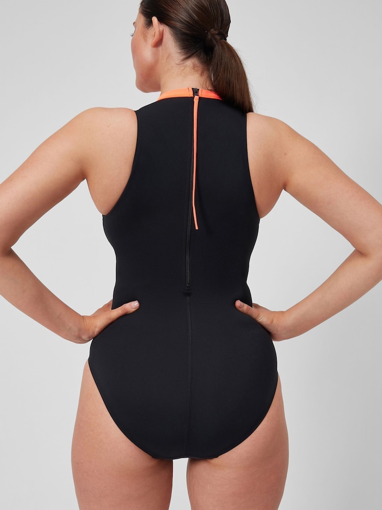 Speedo Womens Printed Hydrasuit Black Swimsuit - Image 2 of 5