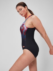 Speedo Womens Printed Hydrasuit Black Swimsuit - Image 3 of 5