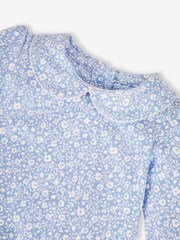 JoJo Maman Bébé Blue Girls' Ditsy Floral Peter Pan Baby Body - Image 2 of 2