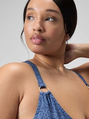 Speedo Blue Womens Shaping Printed V-Neck Swimsuit 1 Piece - Image 5 of 7