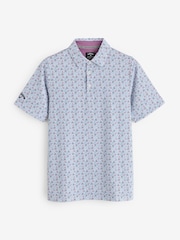 Callaway Apparel Making Flowers Print White Polo Shirt - Image 4 of 6